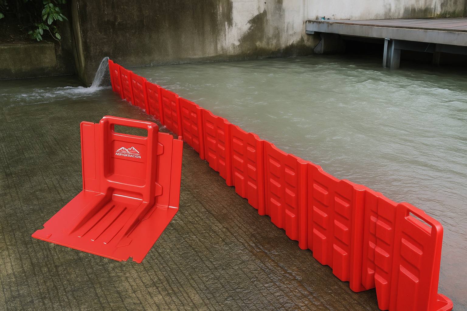 Red anti innundation barrier